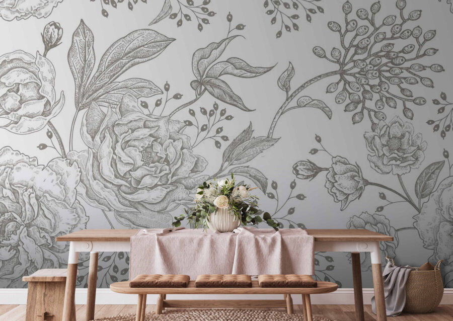 Delicate floral pattern on a light background