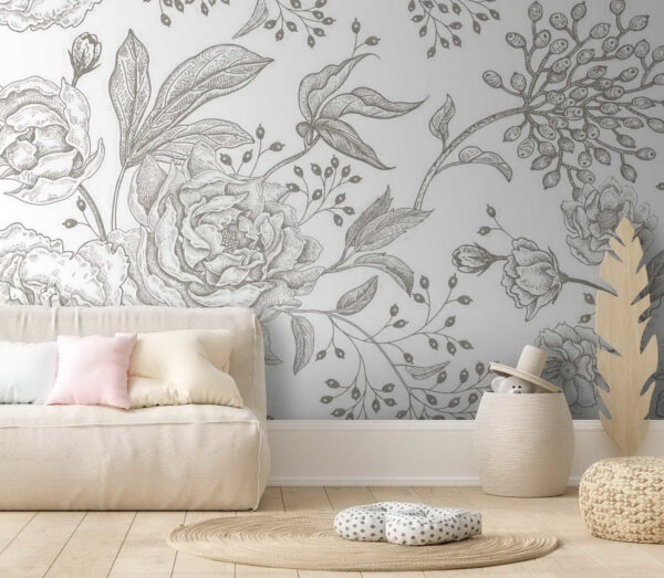 Delicate floral pattern on a light background Delicate floral pattern on a light background