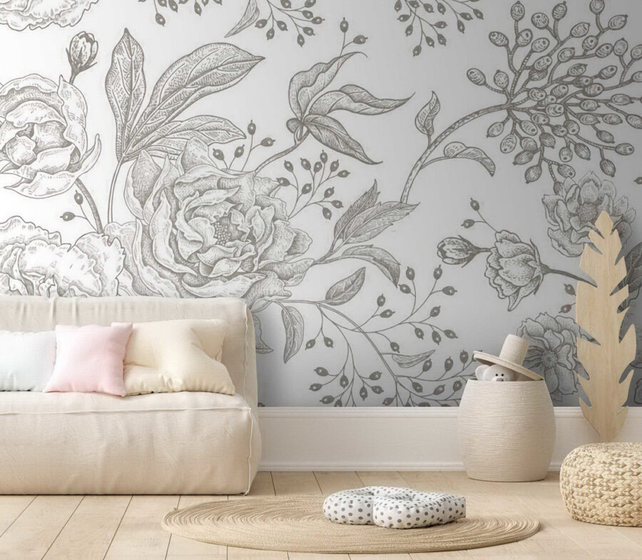Delicate floral pattern on a light background