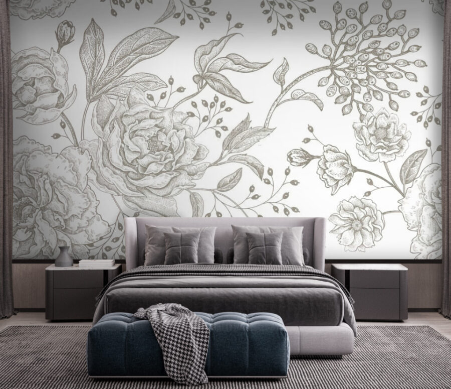Delicate floral pattern on a light background
