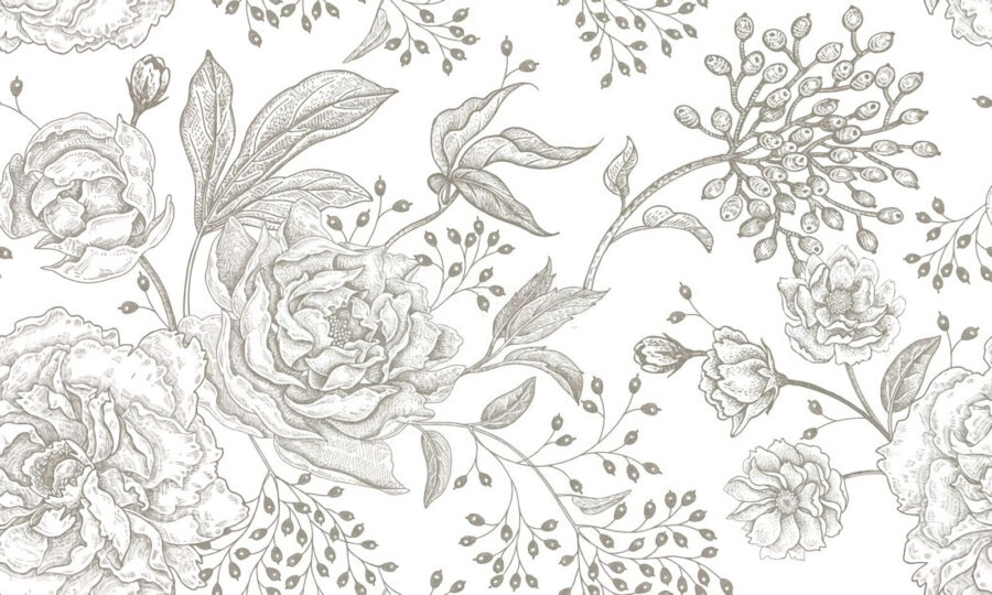 Delicate floral pattern on a light background