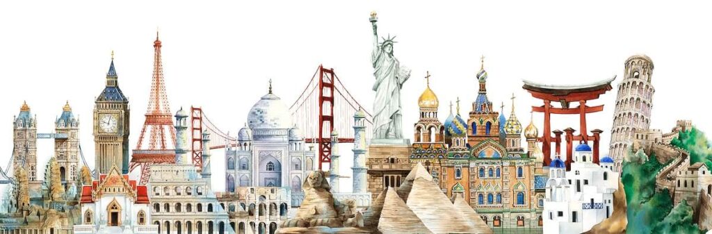 Watercolor of a famous landmark Watercolor of a famous landmark