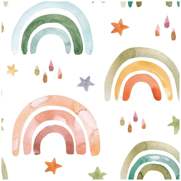 Pattern of watercolor rainbows and stars Pattern of watercolor rainbows and stars