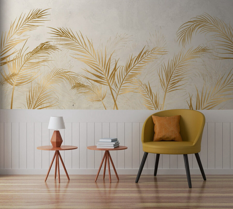 Elegant Palm Leaves on Neutral Background Elegant Palm Leaves on Neutral Background