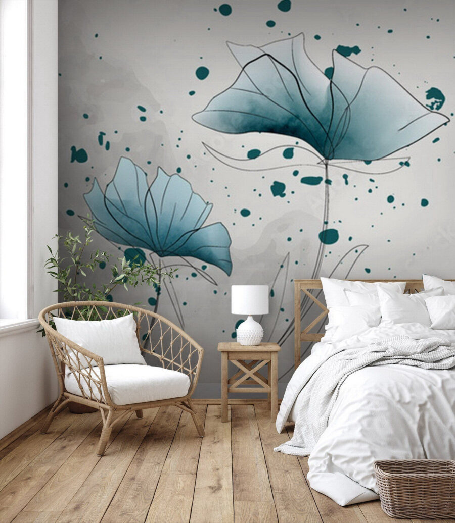 Blue blossoms dancing in breezy elegance Blue blossoms dancing in breezy elegance