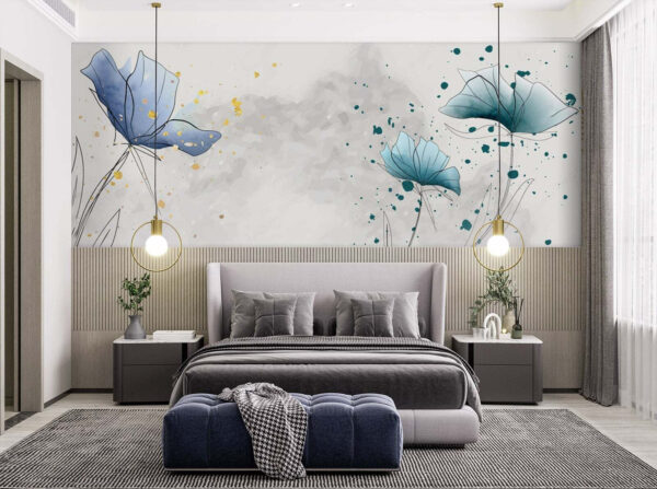 Blue blossoms dancing in breezy elegance Blue blossoms dancing in breezy elegance