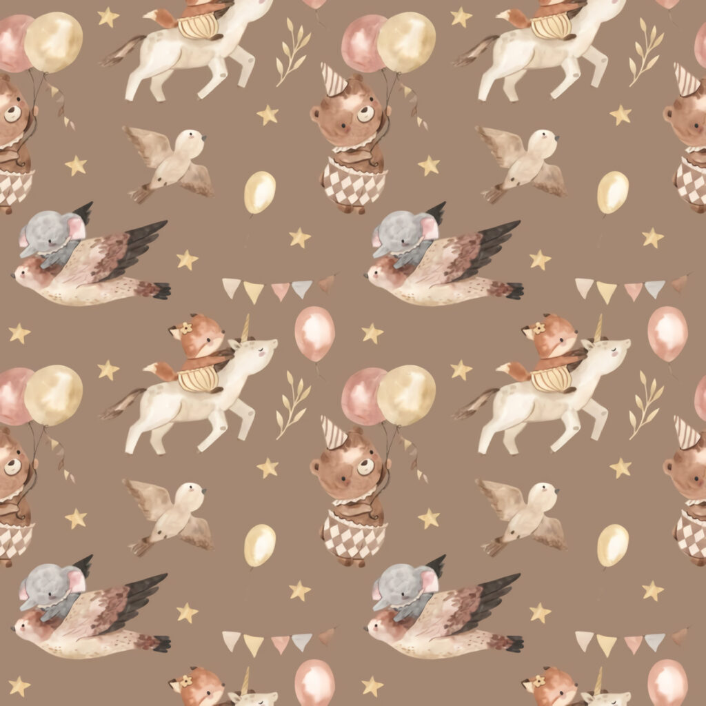 Pattern of animals and balloons Pattern of animals and balloons