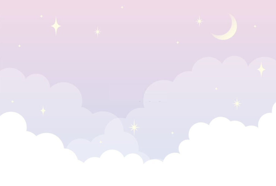 A moon and clouds in the sky