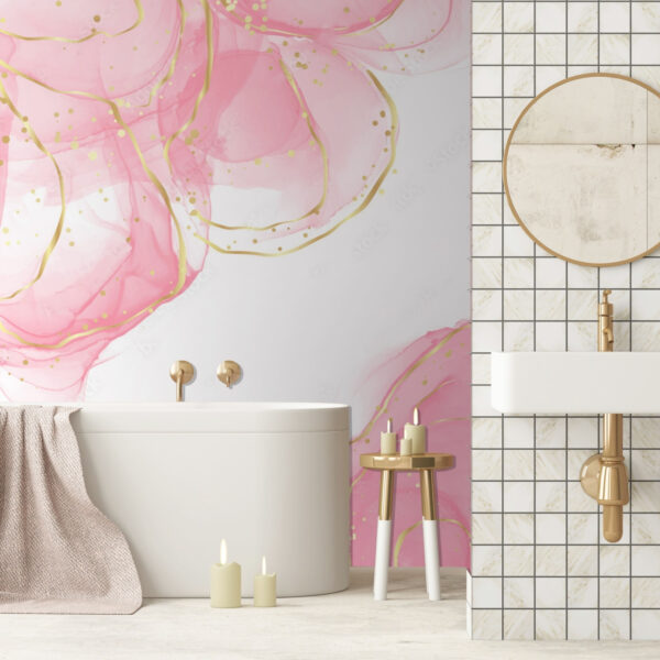 Pink swirls with speckled accents. Pink swirls with speckled accents.