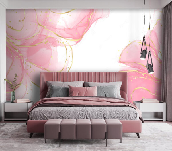 Pink swirls with speckled accents. Pink swirls with speckled accents.