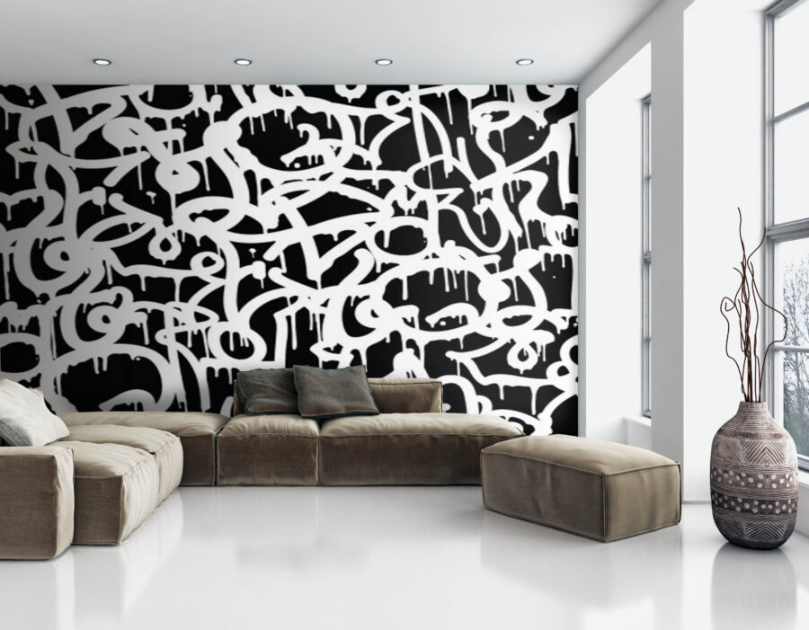Black and white graffiti Black and white graffiti