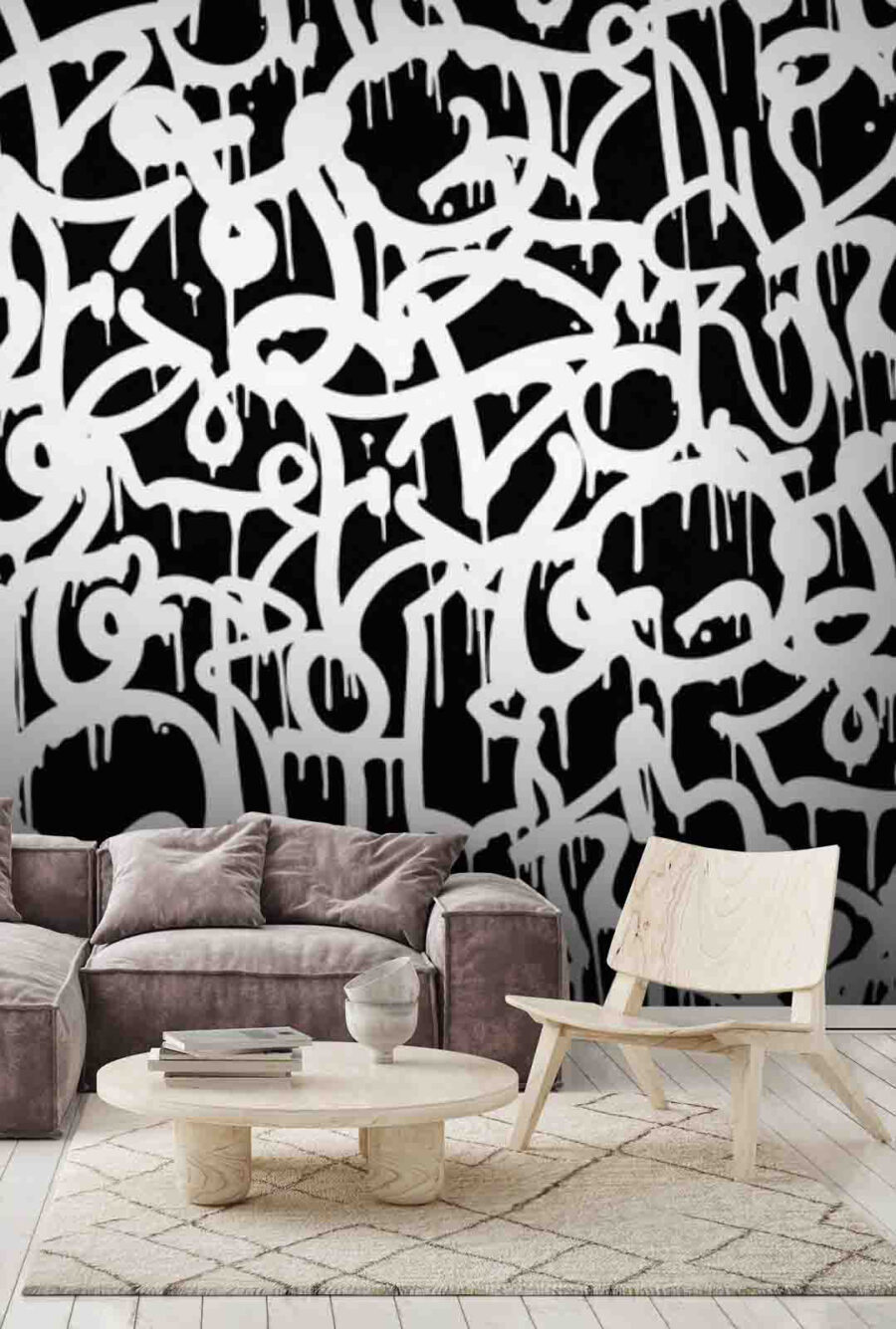 Black and white graffiti Black and white graffiti