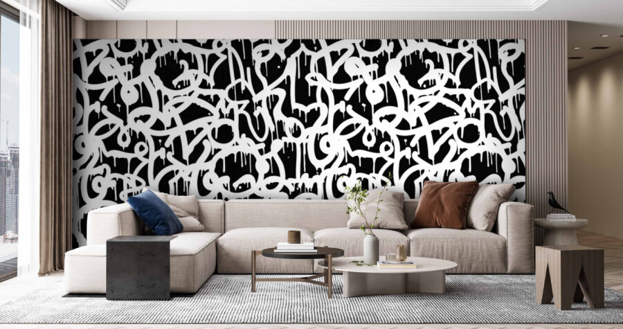 Black and white graffiti Black and white graffiti