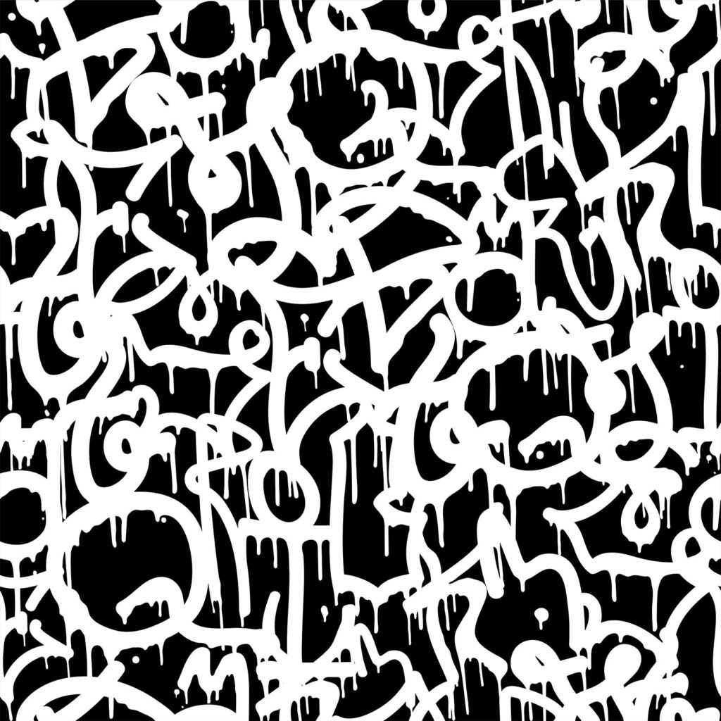 Black and white graffiti Black and white graffiti