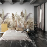 Wall murals Group of brown and white plants