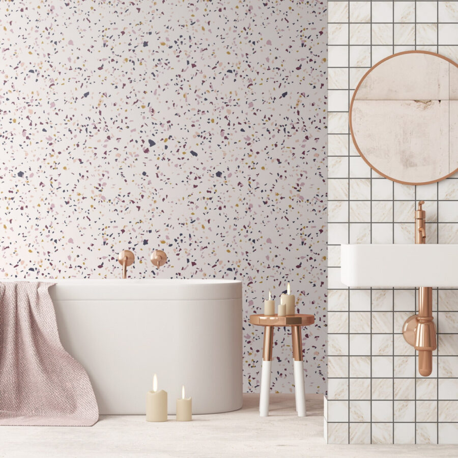 Wall murals Pink speckled surface with small specks