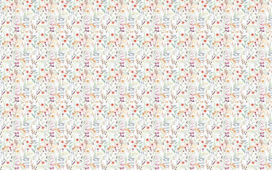 Pattern of flowers and plants