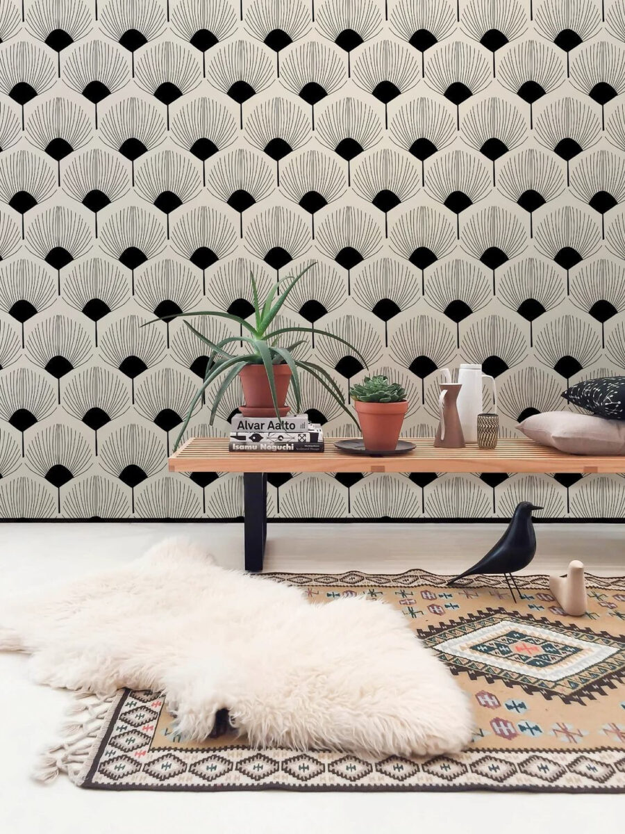 Pattern of hexagons on a black background