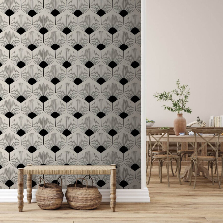 Pattern of hexagons on a black background