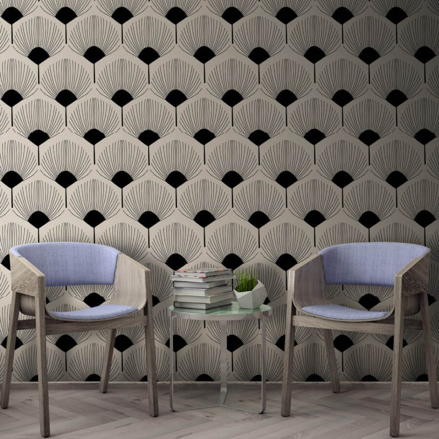 Pattern of hexagons on a black background
