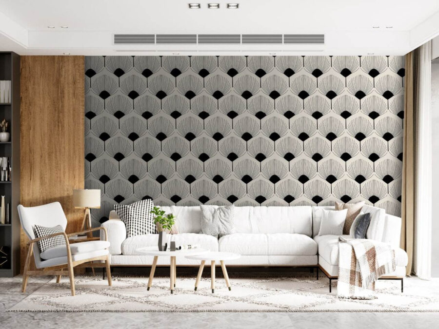 Pattern of hexagons on a black background