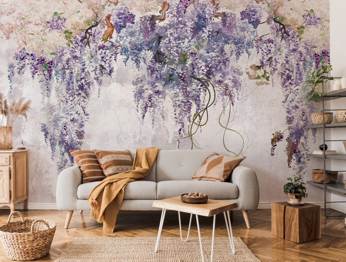 Painting of a wisteria u71720pig1m - Painting of a wisteria - tegory