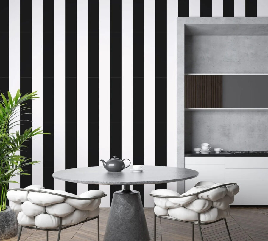 Wall murals Black and white striped background - Image 2