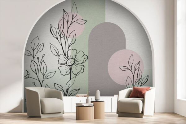 Drawing of a flower and leaves Drawing of a flower and leaves