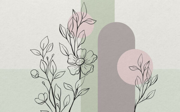 Drawing of a flower and leaves Drawing of a flower and leaves