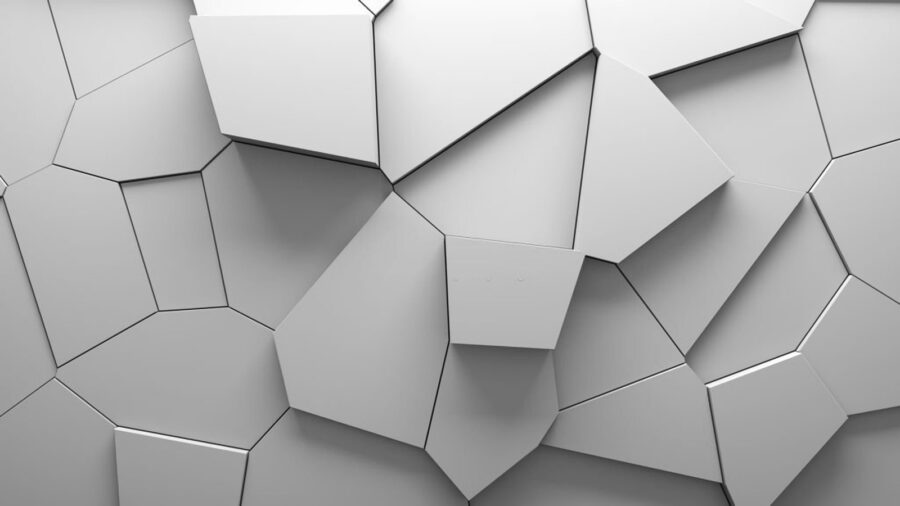 White wall with many irregular shapes
