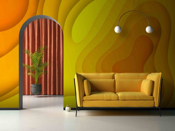Yellow and orange paper cut shapes Yellow and orange paper cut shapes