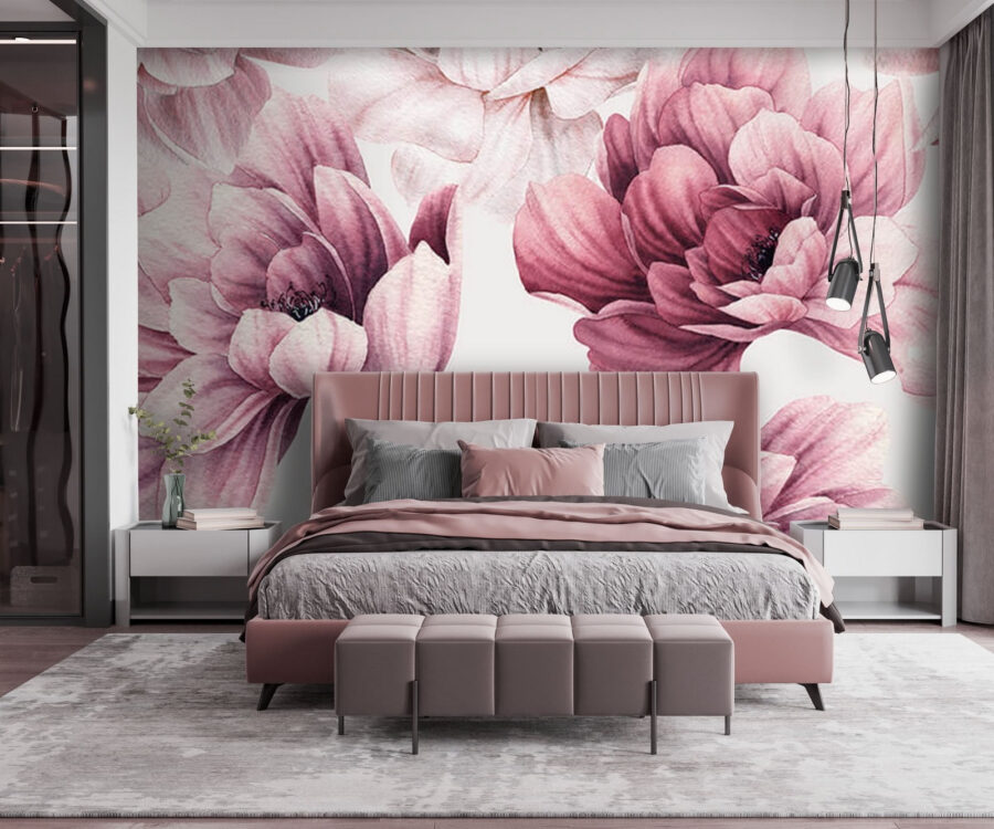 Delicate blooms in soft pastel hues.