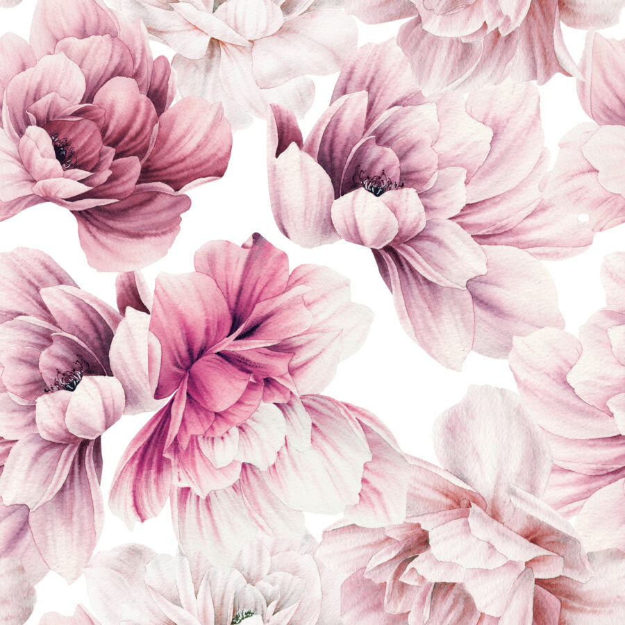 Delicate blooms in soft pastel hues.