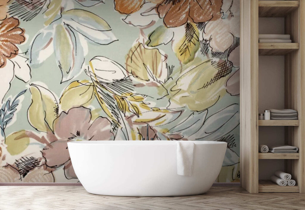 Botanical patterns in soft pastel hues Botanical patterns in soft pastel hues