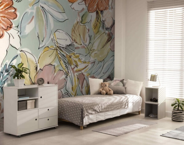 Botanical patterns in soft pastel hues. Botanical patterns in soft pastel hues.