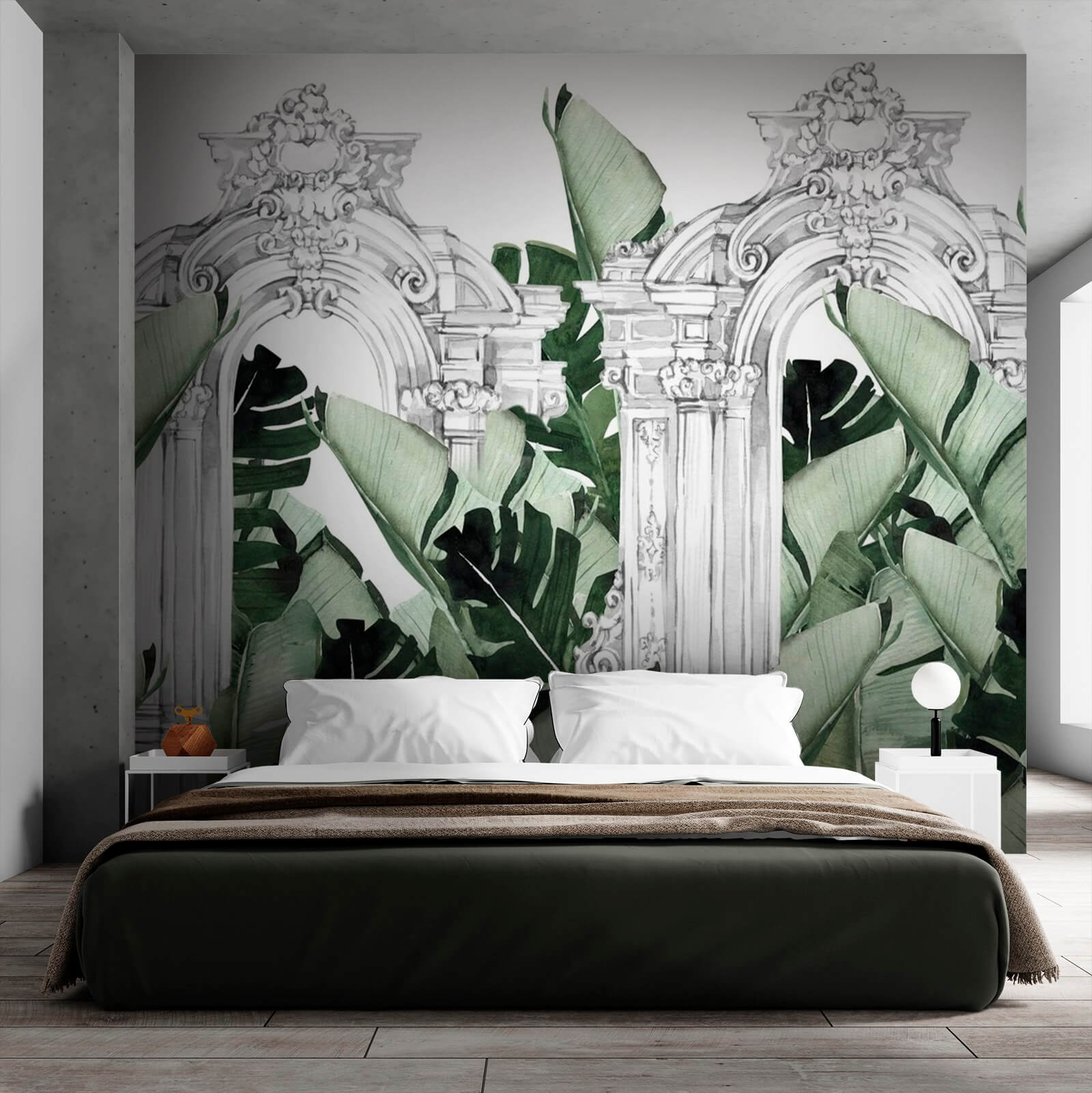 White archway with green leaves u71503pib1m - White archway with green leaves - tegory