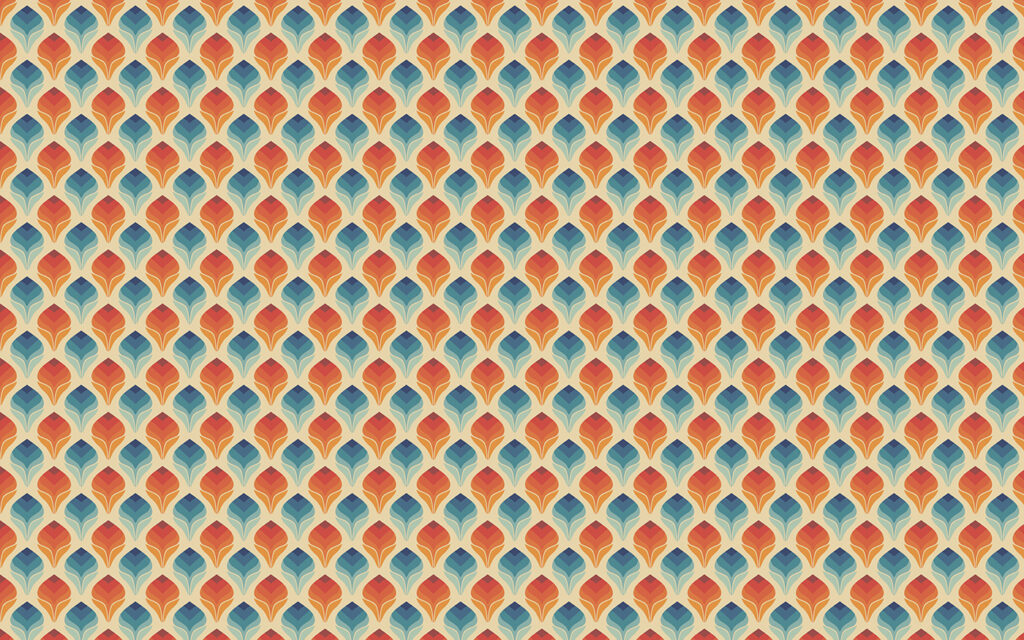 Pattern of orange and blue leaves Pattern of orange and blue leaves