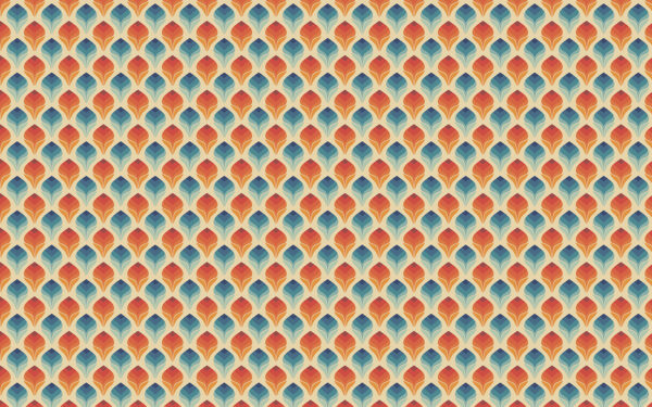 Pattern of orange and blue leaves Pattern of orange and blue leaves