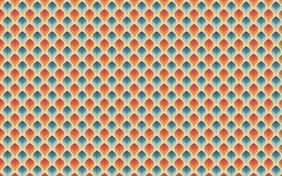 Pattern of orange and blue leaves