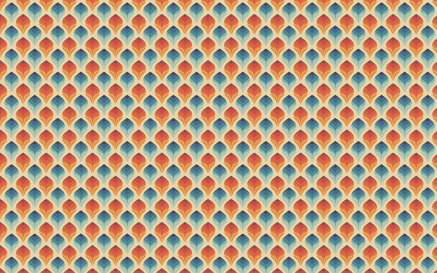 u71428p - Pattern of orange and blue leaves - tegory