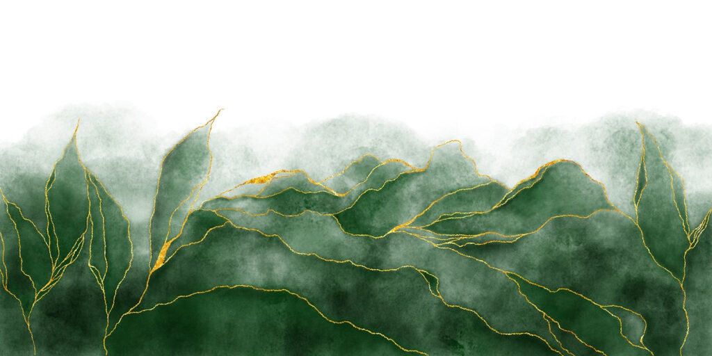 Soft green hues and delicate lines. Soft green hues and delicate lines.