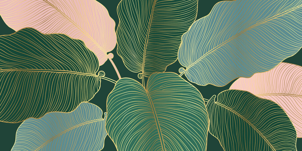 Tropical leaves with elegant lines