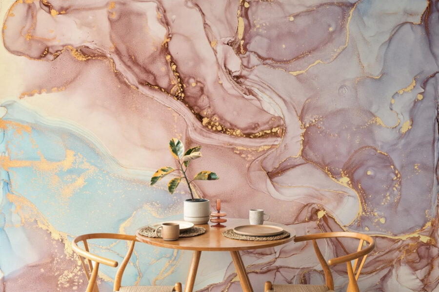 Abstract swirls in soft colors.