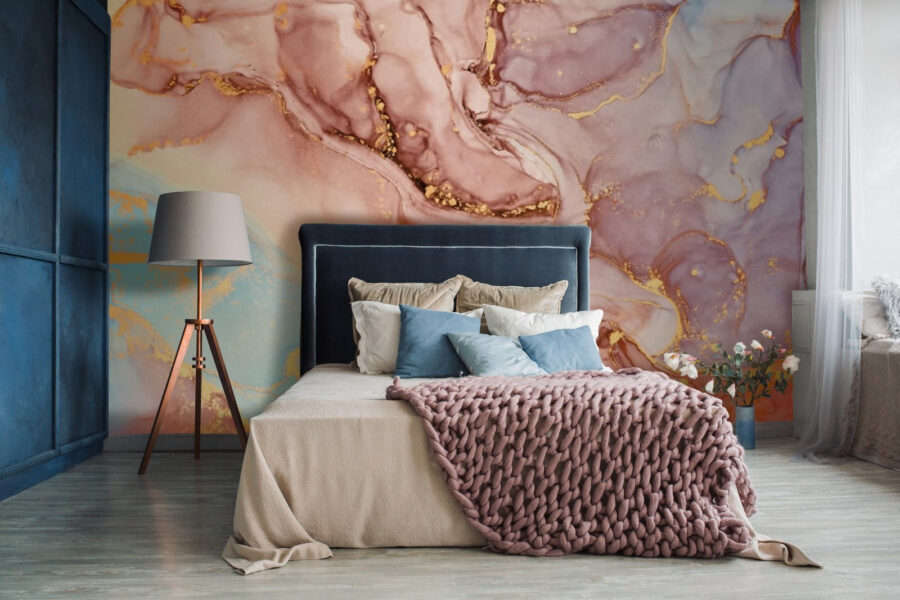 Abstract swirls in soft colors.