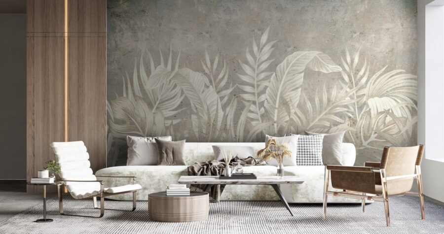 Soft leaves against muted backdrop.