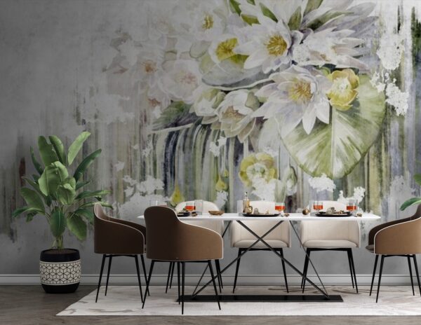 Painting of flowers on a white background Painting of flowers on a white background