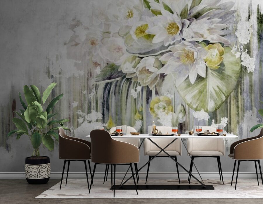 Painting of flowers on a white background