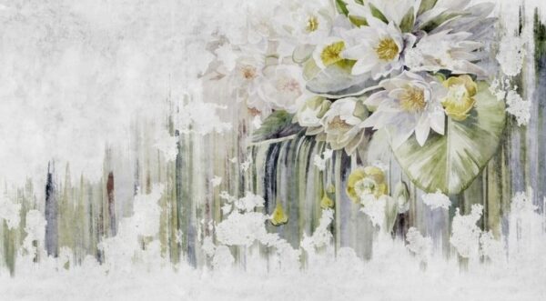 Painting of flowers on a white background Painting of flowers on a white background