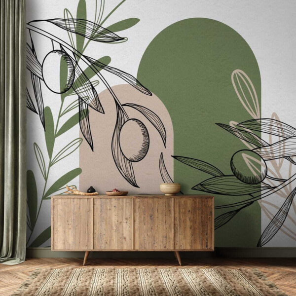 Drawing of olives on a branch Drawing of olives on a branch