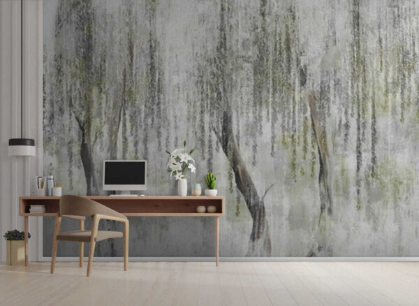 Painting of trees with leaves Painting of trees with leaves